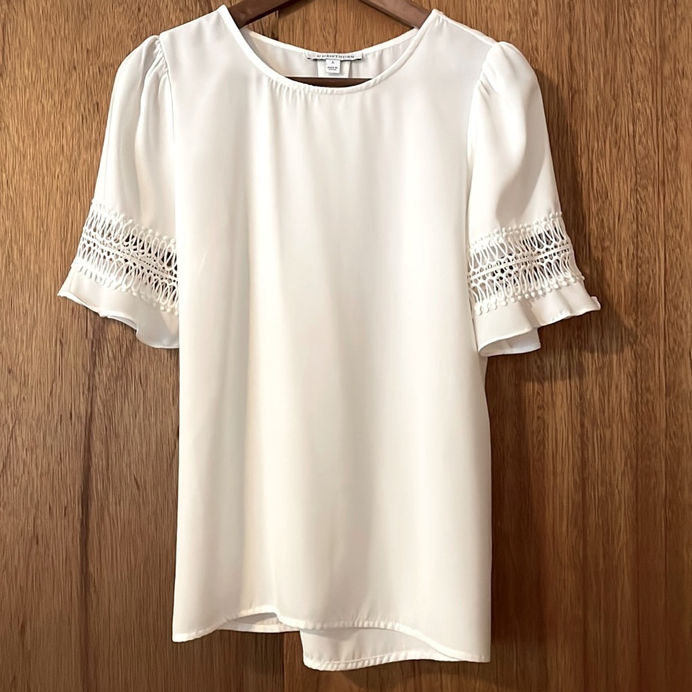 41 Hawthorn Crotchet Detail Blouse EUC